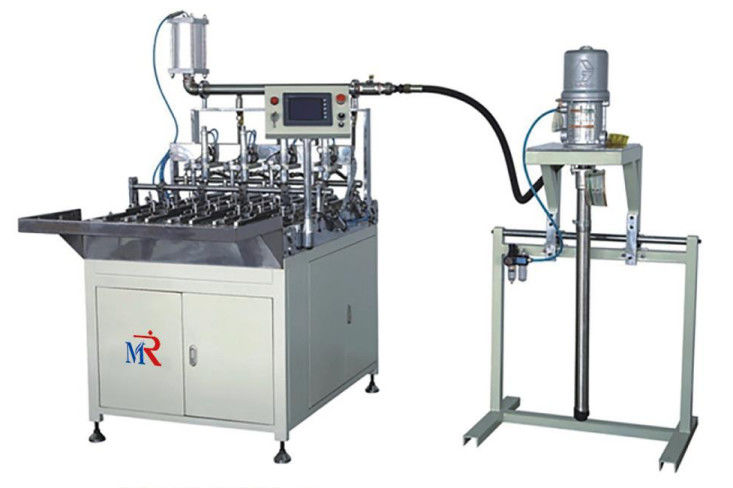 4 Station Oil Filter Caps PVC Gluing Machine 380V 50Hz 1500 Pieces/Hour Capacity